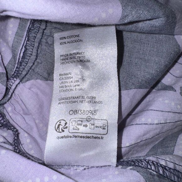 Anthropologie Size L Somerset Mini Dress Purple Floral Tiered Cotton - Picture 8 of 11